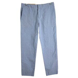 Chloe Womens Textured Ankle Pants Chino Sea Spray Blue Size 38 / US 6